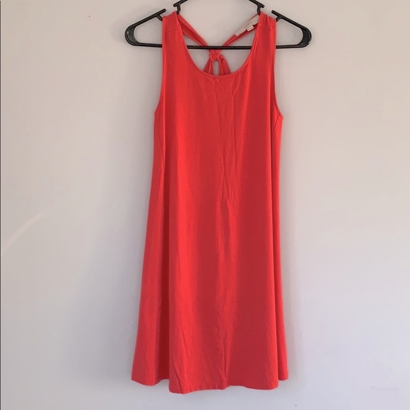 Like new! Loft Knot Back Coral Color Swing Dress - Picture 5 of 12